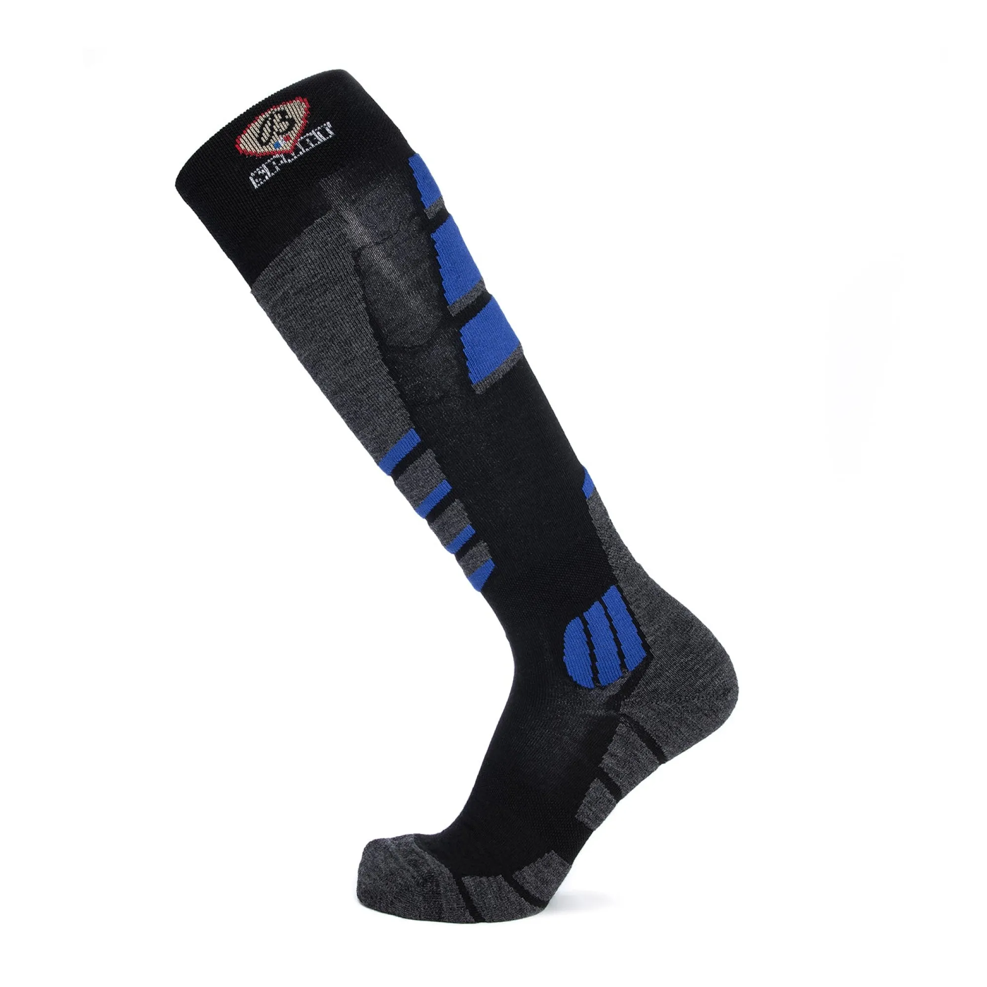 Chaussettes Hautes | Sports<Maison Broussaud Chaussettes de ski noir-gris-bleu NOIR / GRIS / BLEU