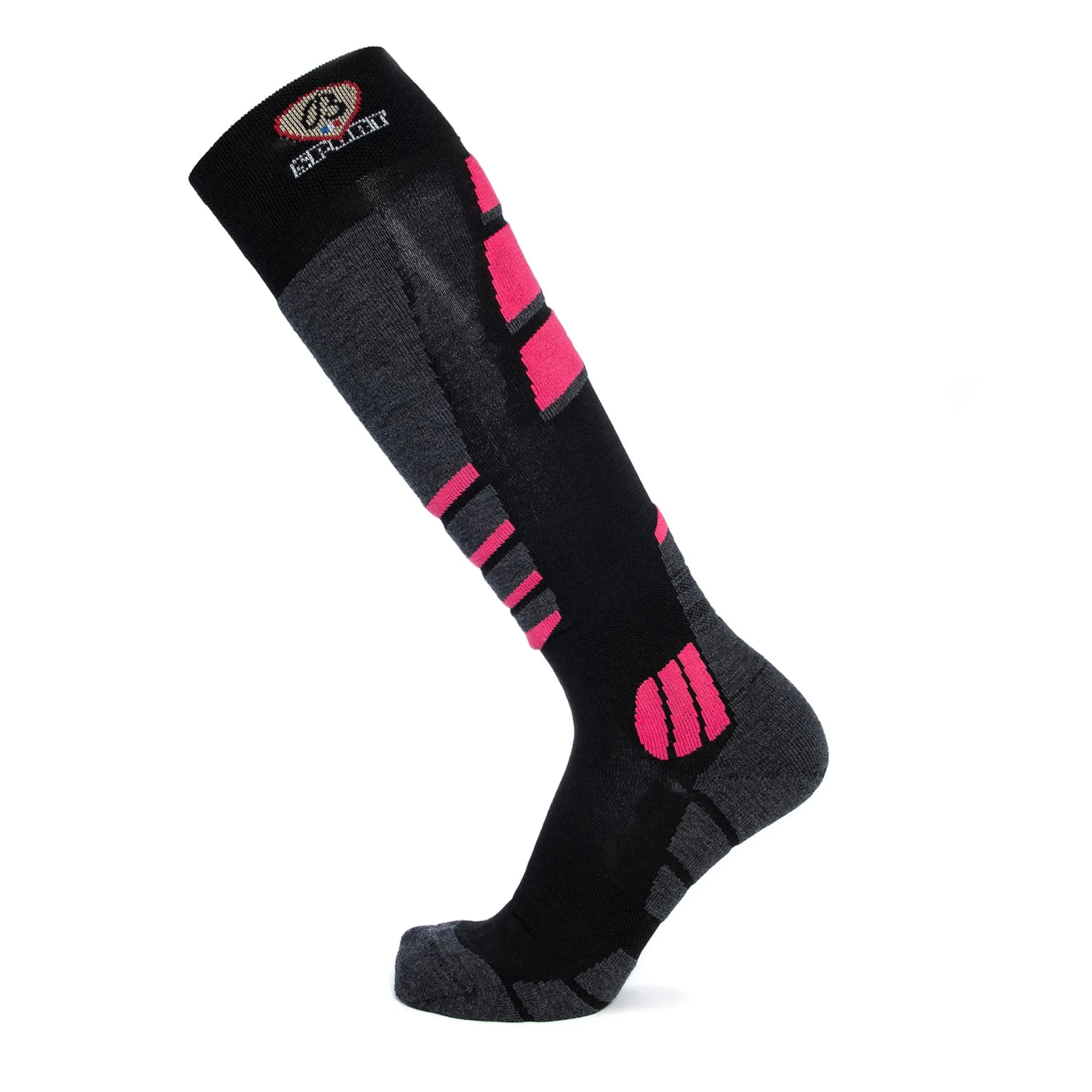 Chaussettes Hautes | Sports<Maison Broussaud Chaussettes de ski noir-gris-rose NOIR / GRIS / ROSE