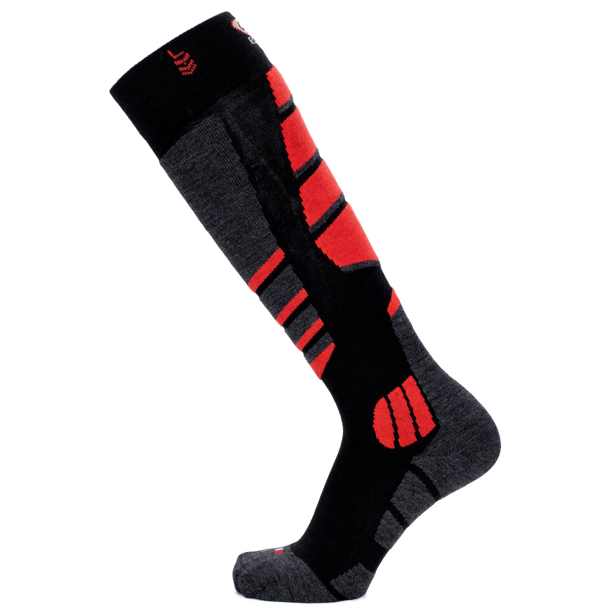 Laine Et Laine Mérinos<Maison Broussaud Chaussettes de ski noir-rouge NOIR/ROUGE