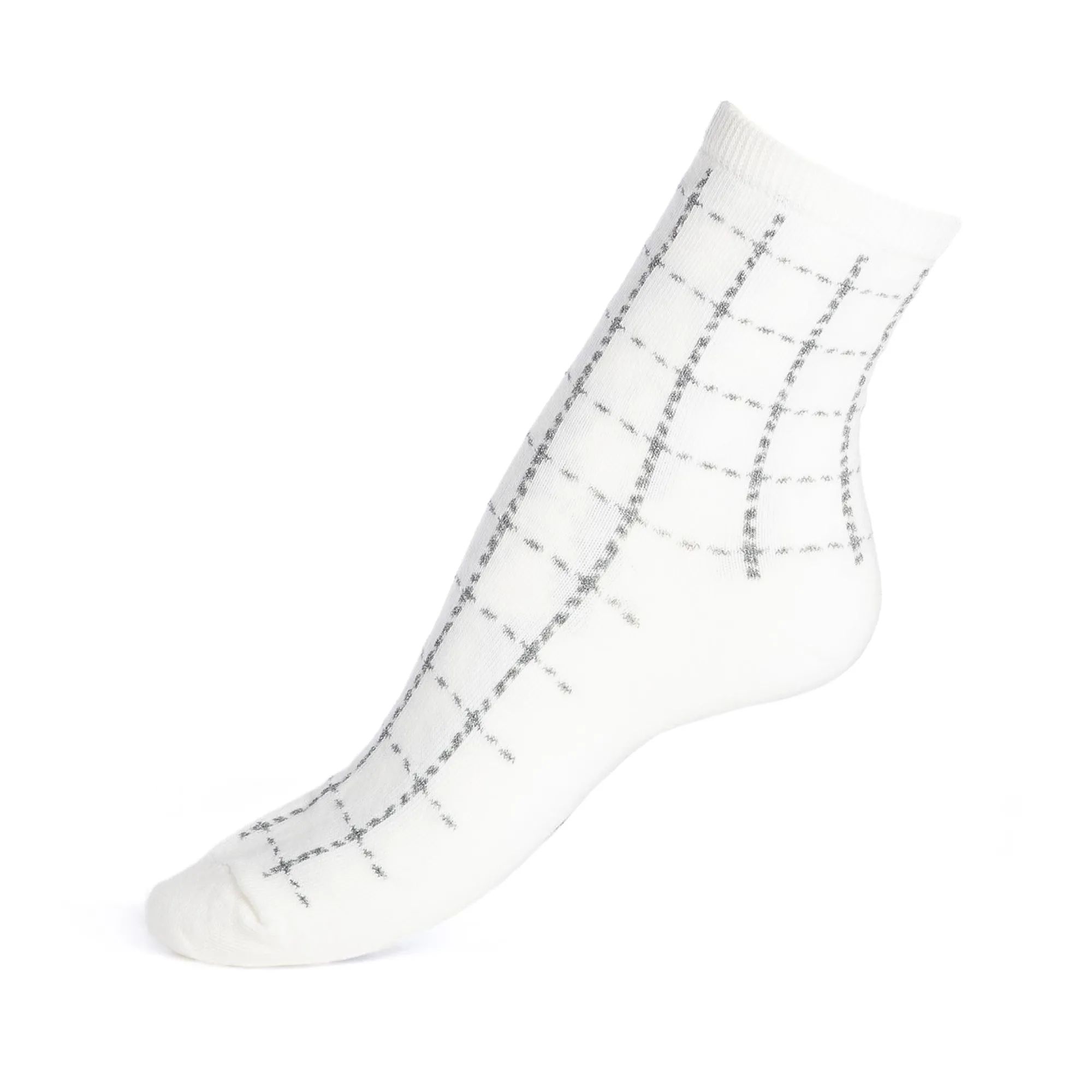 Chaussettes Courtes | A Paillettes<Maison Broussaud Le Faux Carreau Blanchi-Gris brillo Blanchi Gris Brillo