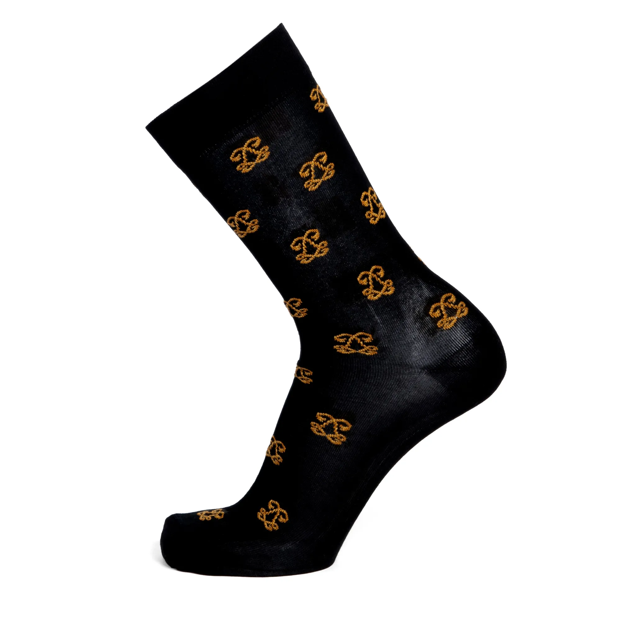 Chaussettes | Fantaisies<Maison Broussaud Le Monogramme Royal - noir/or noir or