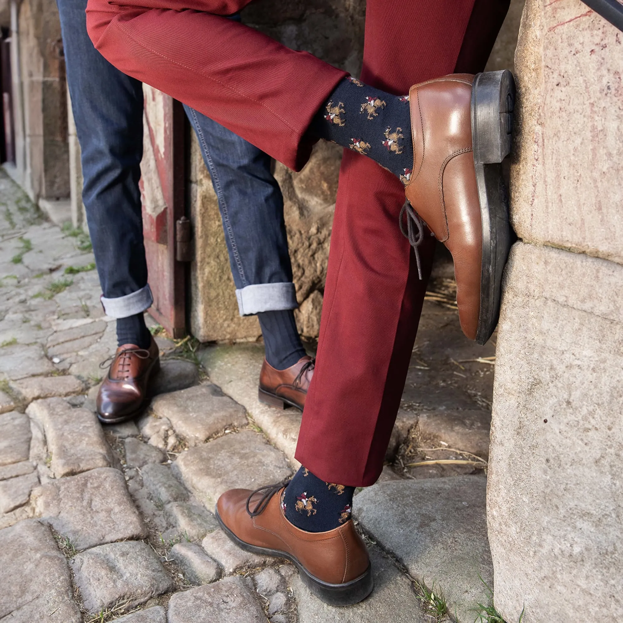 Chaussettes | Fantaisies<Maison Broussaud Les Cavaliers bleu Marine