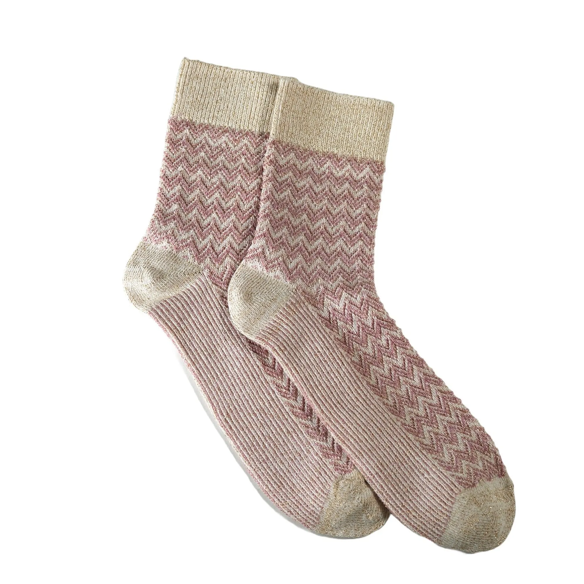 Chaussettes | Coton<Maison Broussaud Les Chevrons ROSE