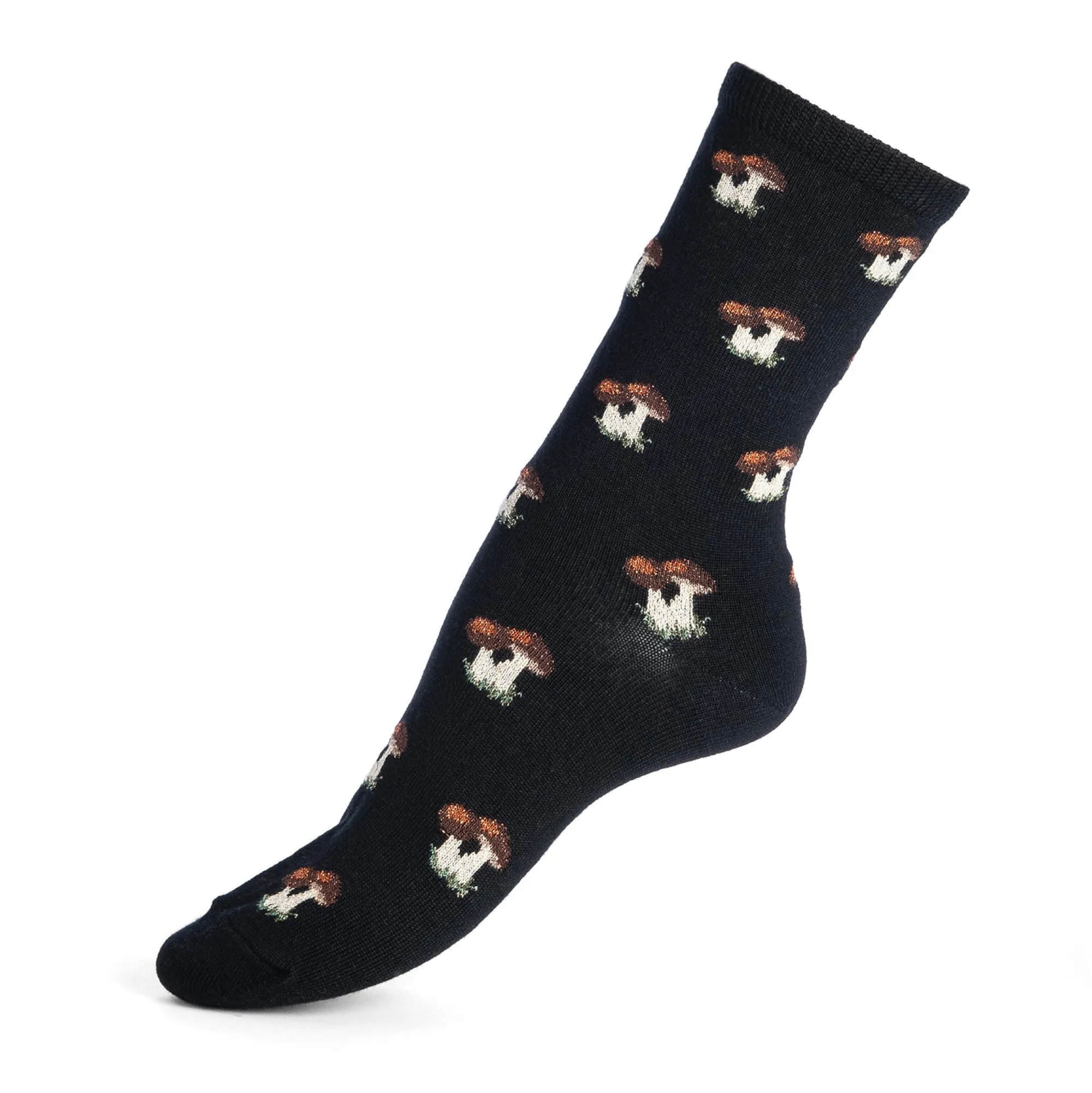 Chaussettes | Fantaisies<Maison Broussaud Les Cèpes en laine NOIR