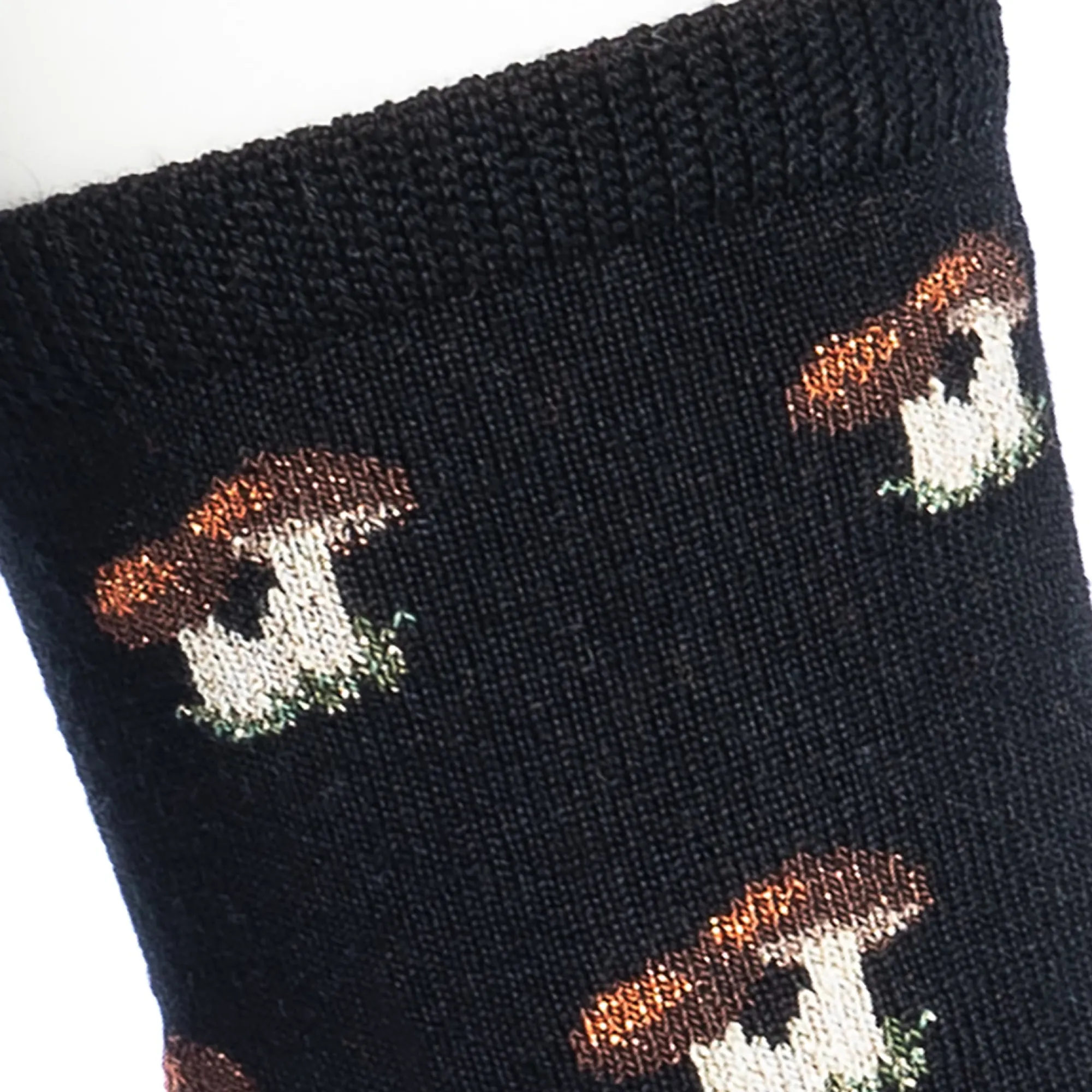 Chaussettes | Fantaisies<Maison Broussaud Les Cèpes en laine NOIR