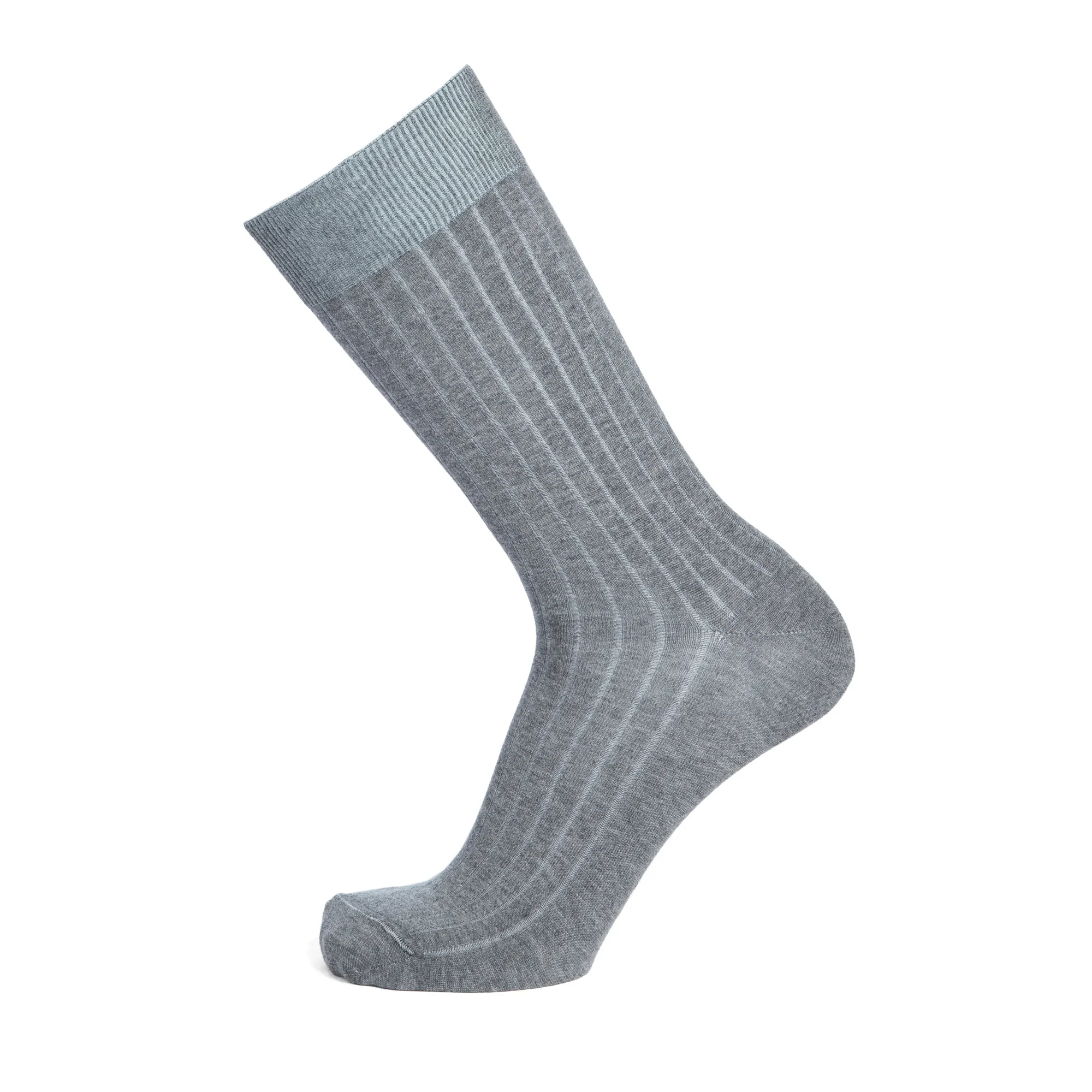 Chaussettes Hautes | Unies<Maison Broussaud Les Côtes homme - gris chiné Gris chine