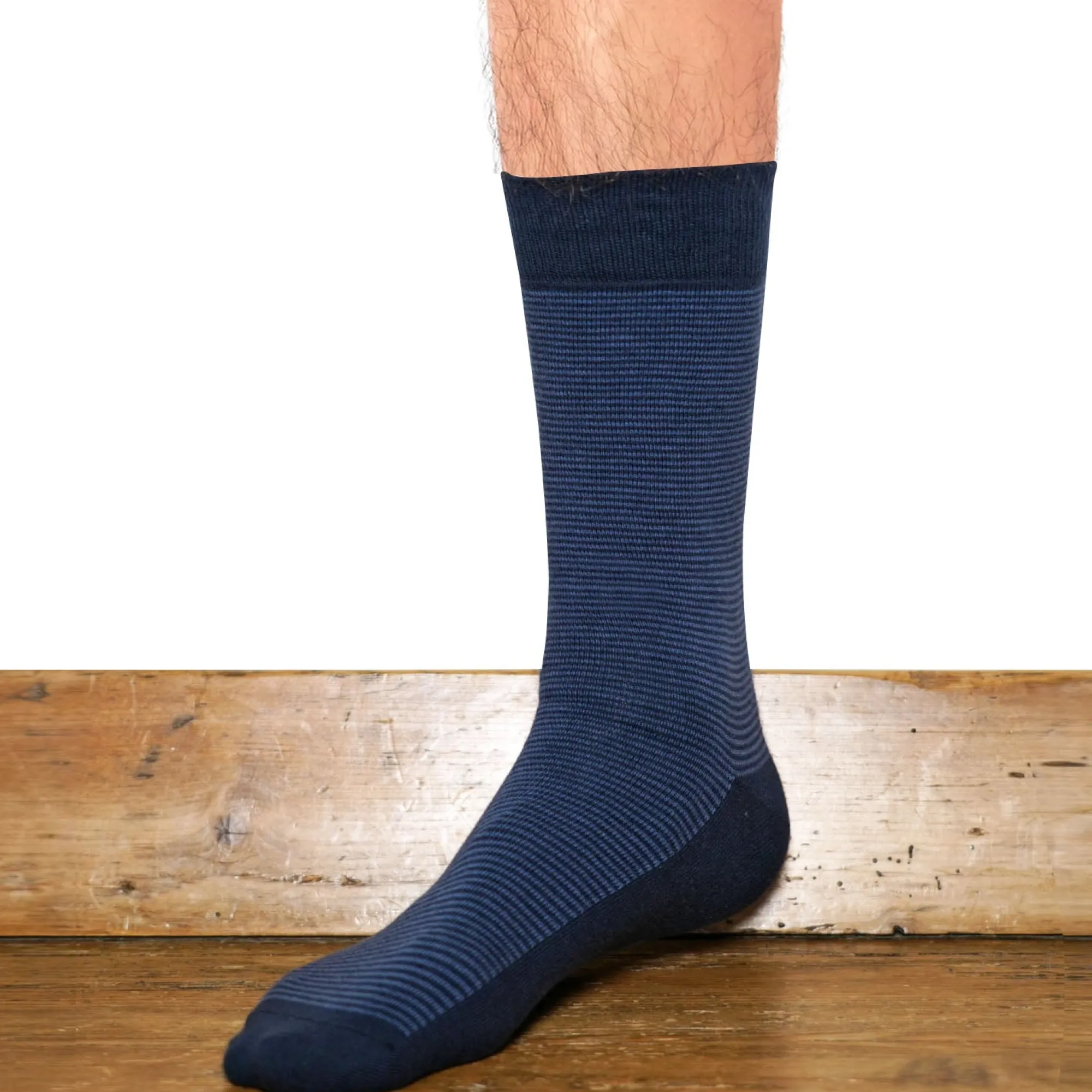 Chaussettes | A Rayures<Maison Broussaud Les Millerayes Marine-Bleu Marine Bleu