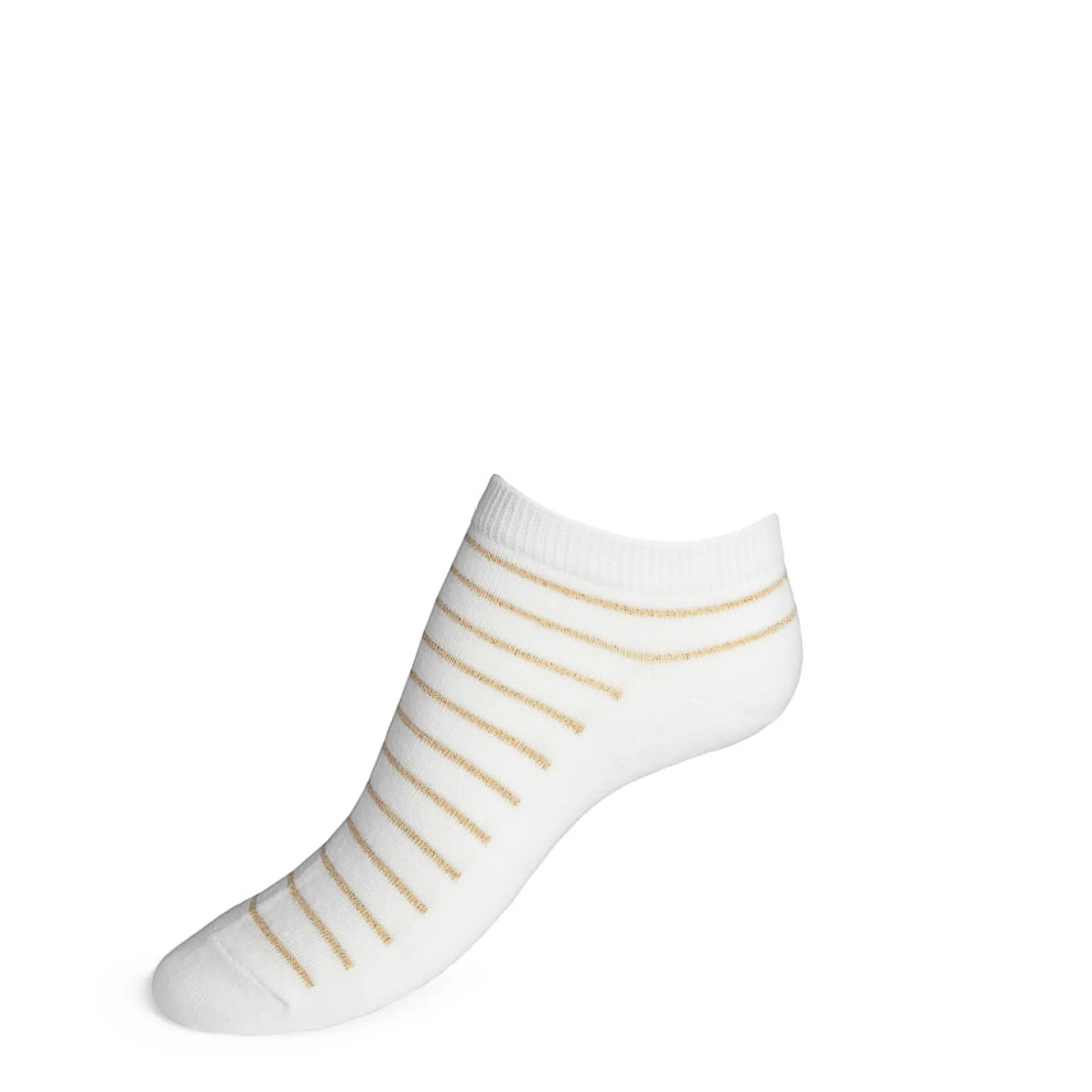 Chaussettes Courtes | A Paillettes<Maison Broussaud Les Rayées Blanc Or Blanc Dore