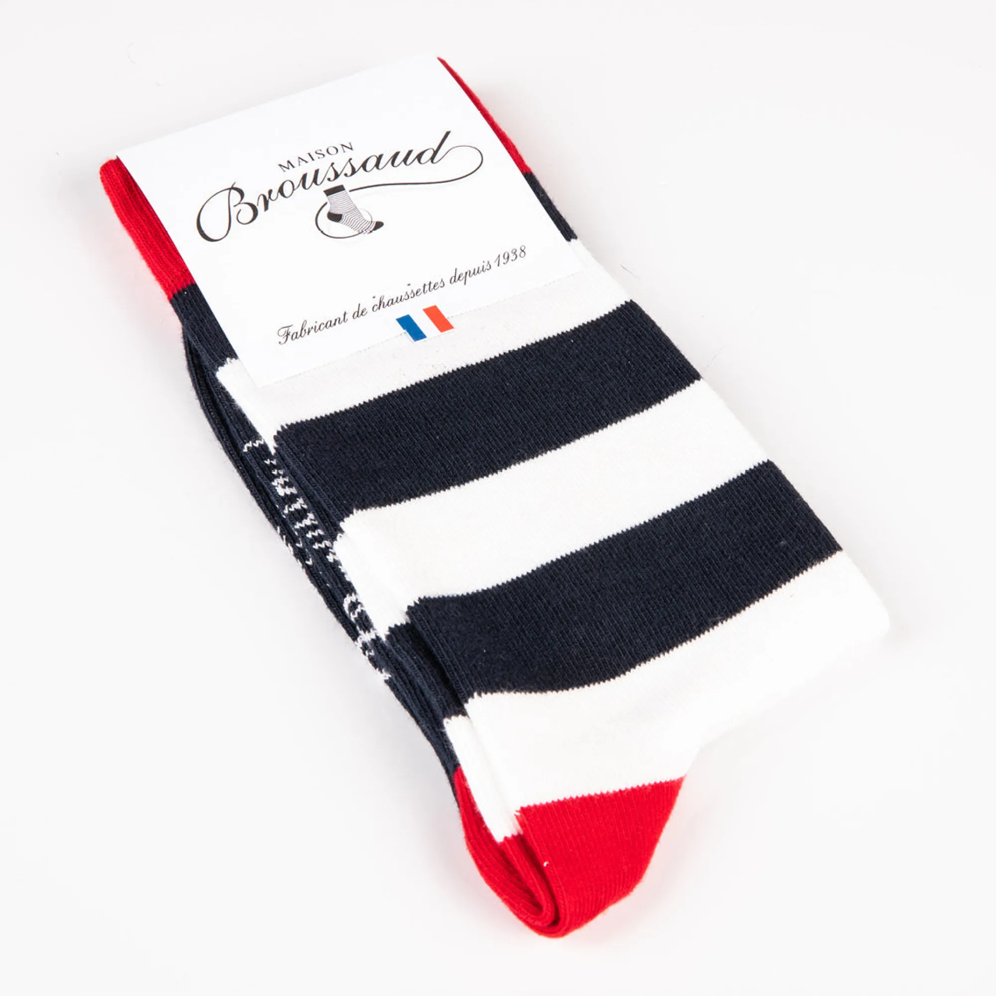 Chaussettes | A Rayures<Maison Broussaud Les Tricolores Rouge Marine Blanc