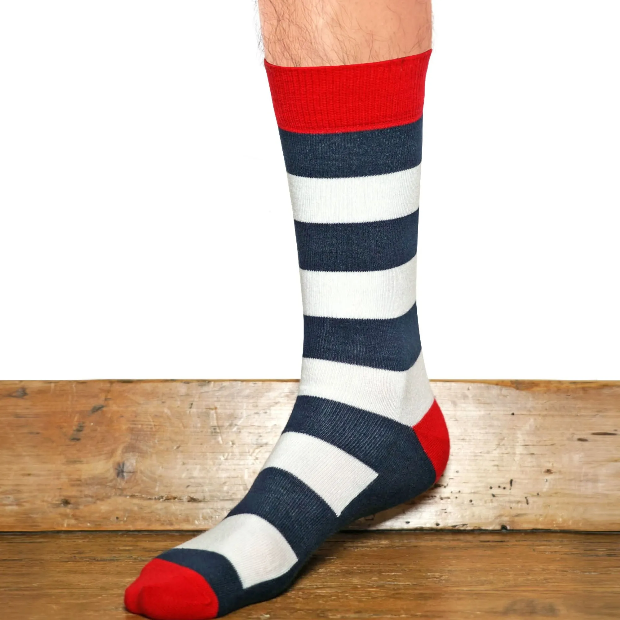 Chaussettes | A Rayures<Maison Broussaud Les Tricolores Rouge Marine Blanc