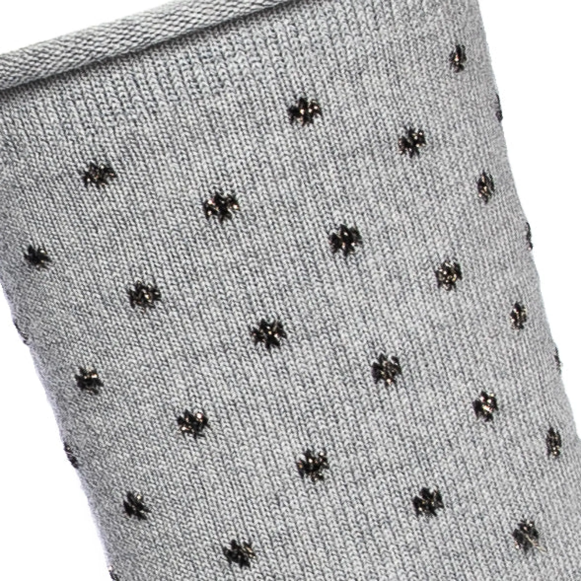 Chaussettes Hautes | Chaussettes Courtes<Maison Broussaud Pois bord roulotté /Noir Gris